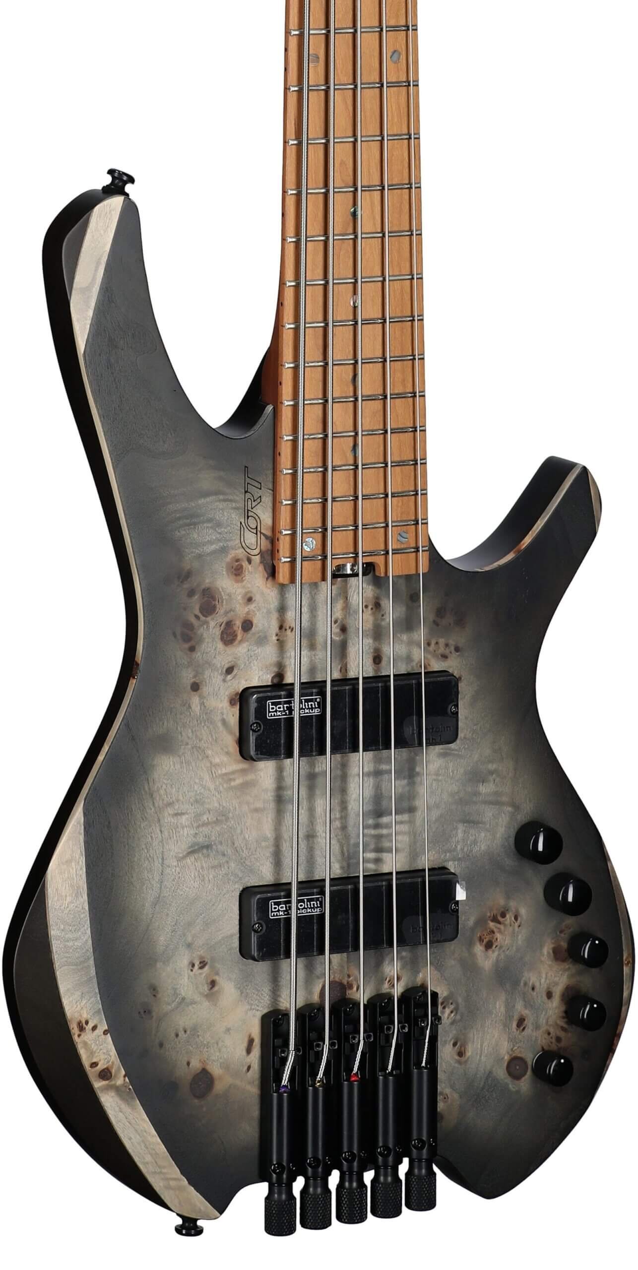 Cort Space 5 Headless Electric Bass, Stardust Black