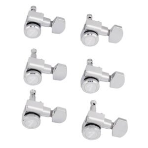 Fender Locking Tuners Stratocaster Guitar Tuners, Polished Chrome, for Right-Handed Guitar, 1.7x10x4.5 Inches, Set of 6