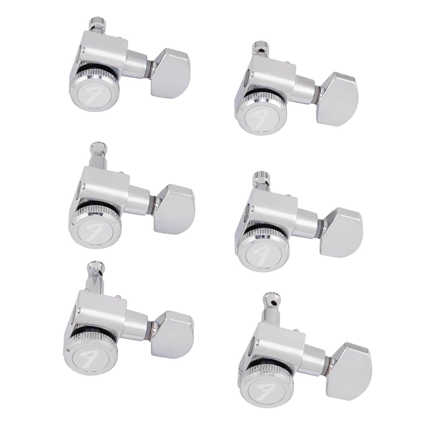 Fender Locking Tuners Stratocaster Guitar Tuners, Polished Chrome, for Right-Handed Guitar, 1.7x10x4.5 Inches, Set of 6