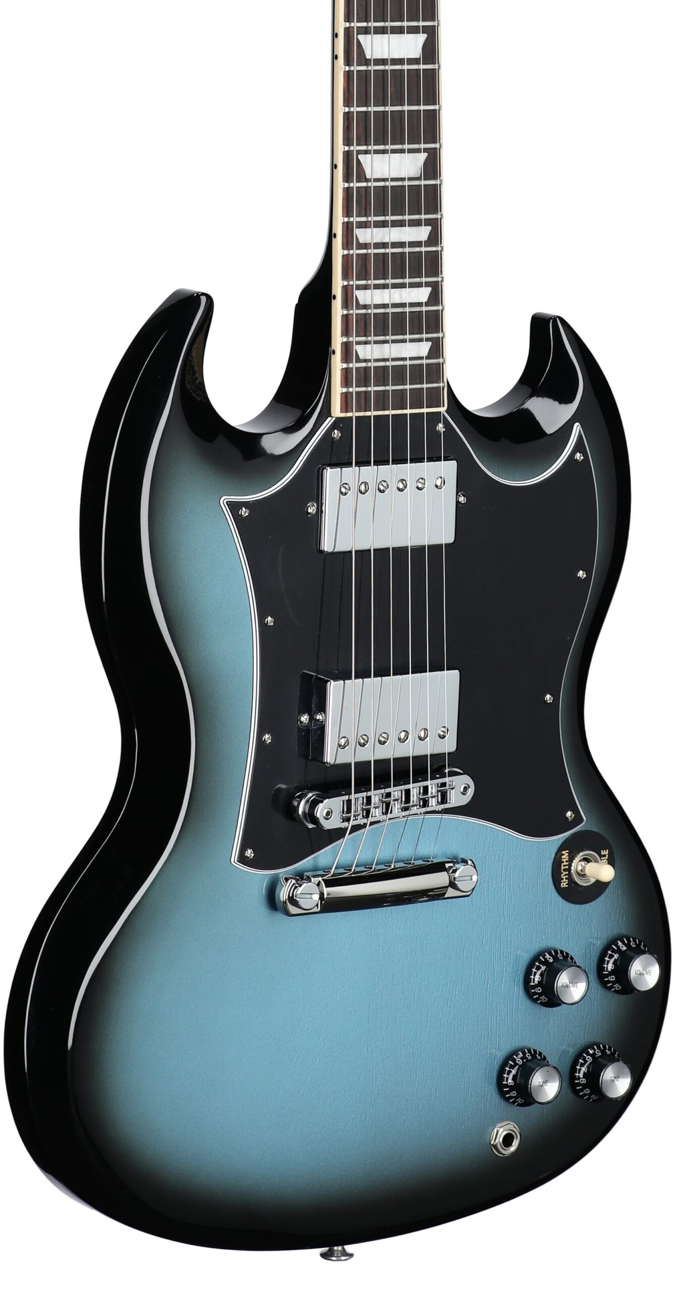 Gibson SG Standard Custom Color Electric Guitar (with Soft Case), Pelham Blue Burst