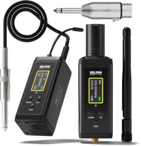 UHF Wireless in Ear Monitor System, 260 FT Range, Low Latency IEM System with 26 Channels, Dual Volume Control, Auto Pairing, Beltpack Transmitter & Receiver for Musicians, Band Rehearsal