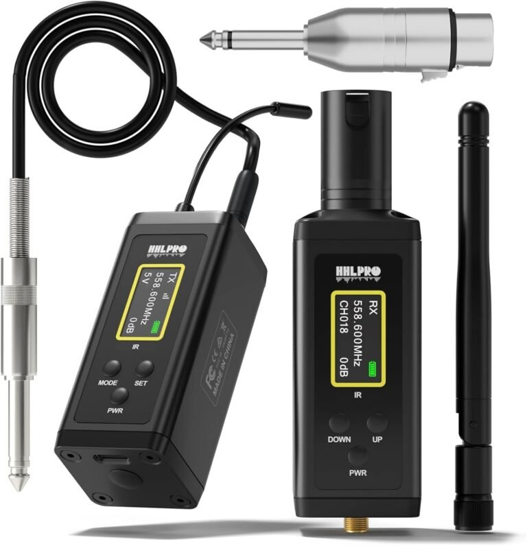UHF Wireless in Ear Monitor System, 260 FT Range, Low Latency IEM System with 26 Channels, Dual Volume Control, Auto Pairing, Beltpack Transmitter & Receiver for Musicians, Band Rehearsal