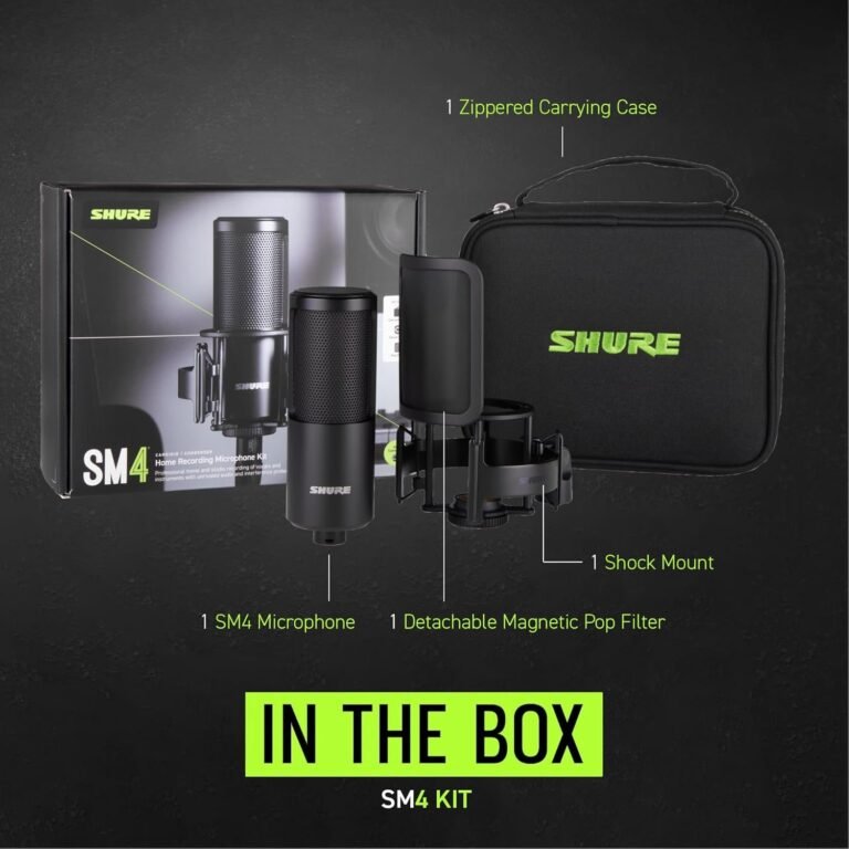 Shure SM4 condenser microphone in a home music production setup