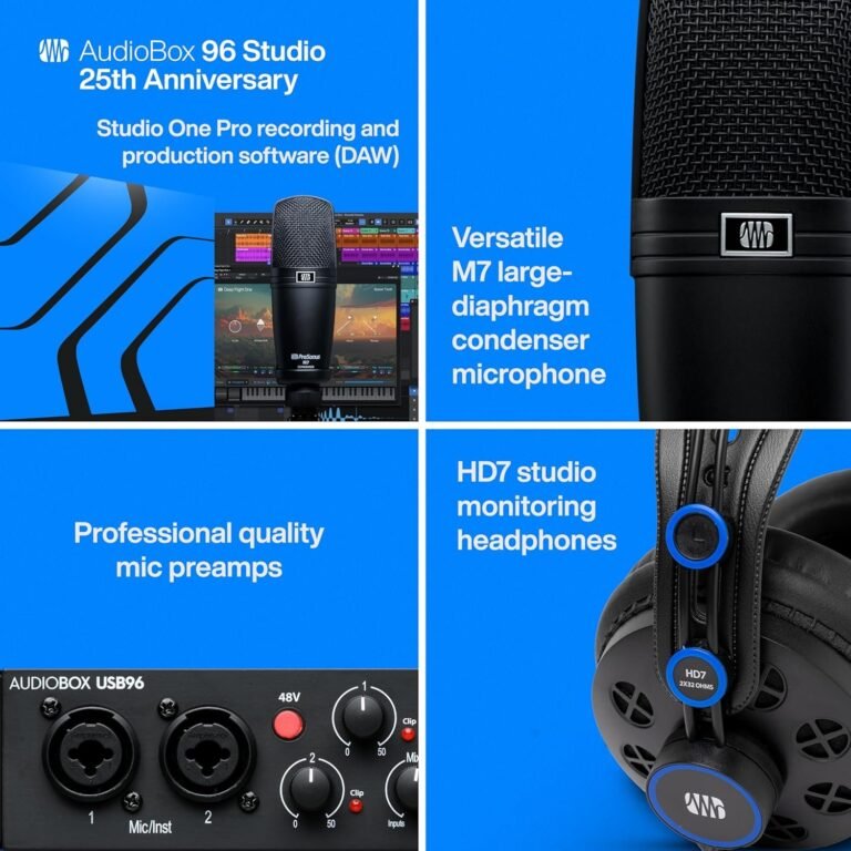 PreSonus AudioBox USB Recording Bundle in a creative home studio environment