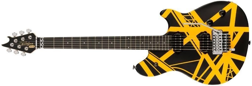 EVH Wolfgang Special electric guitar in satin striped black and yellow finish