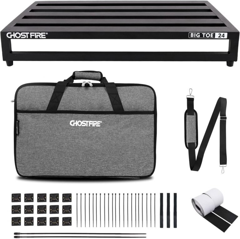 Ghost Fire V-BIG TOE 24 pedalboard with pedals mounted on a grey aluminum surface
