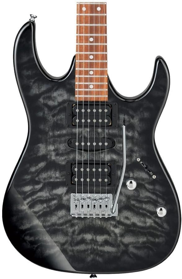 Ibanez GRX70QA electric guitar in transparent black sunburst