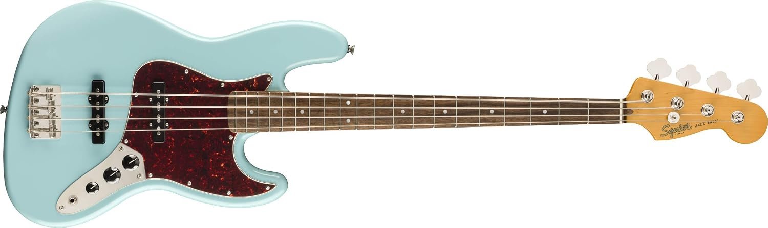 Squier Classic Vibe 60s Jazz Bass electric bass guitar in Daphne Blue finish