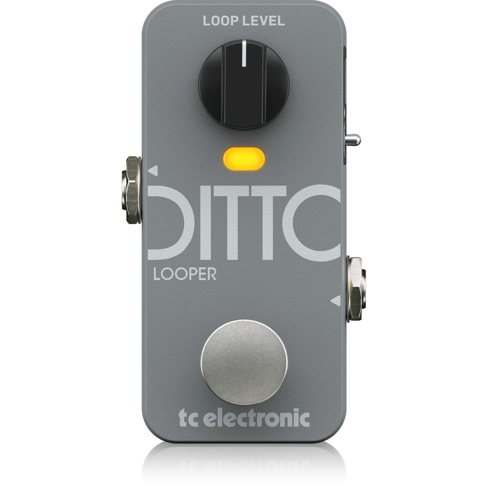 TC Electronic Ditto 2 Looper grey guitar effects pedal with Loop Level control and footswitch