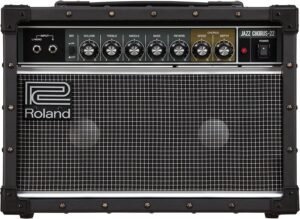 Roland JC-22 Jazz Chorus 30-watt stereo guitar amplifier with black cabinet and silver grille