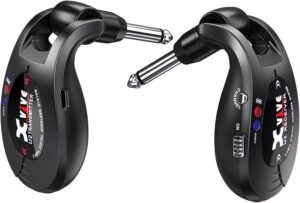 Xvive U2 wireless guitar system in black with transmitter and receiver
